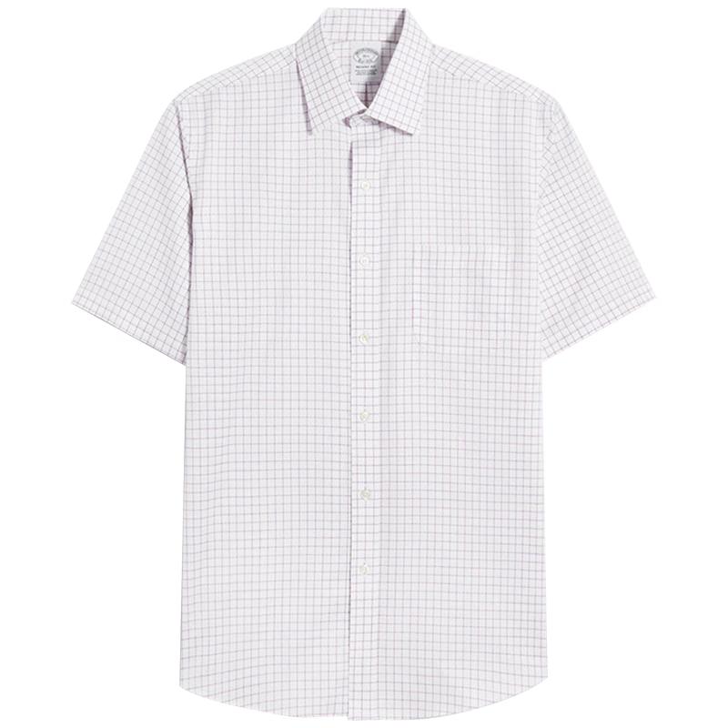 

Brooks Brothers Men s Plaid Wrinkle-Free Short Sleeve Business Shirt M H