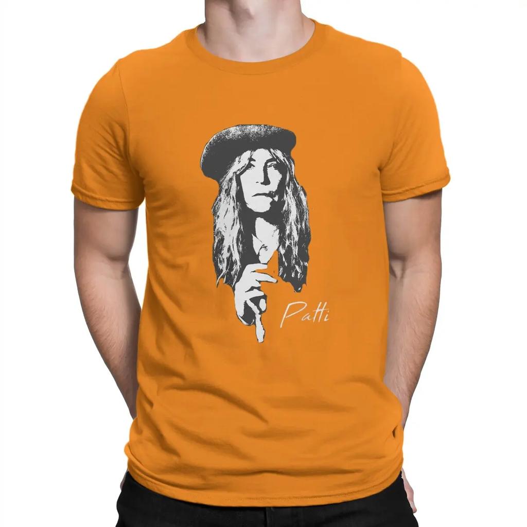 Men's T-Shirt Punk Godmother Funny 100% Cotton Tees Short Sleeve Patti Smith T Shirt Round Collar Clothing Summer