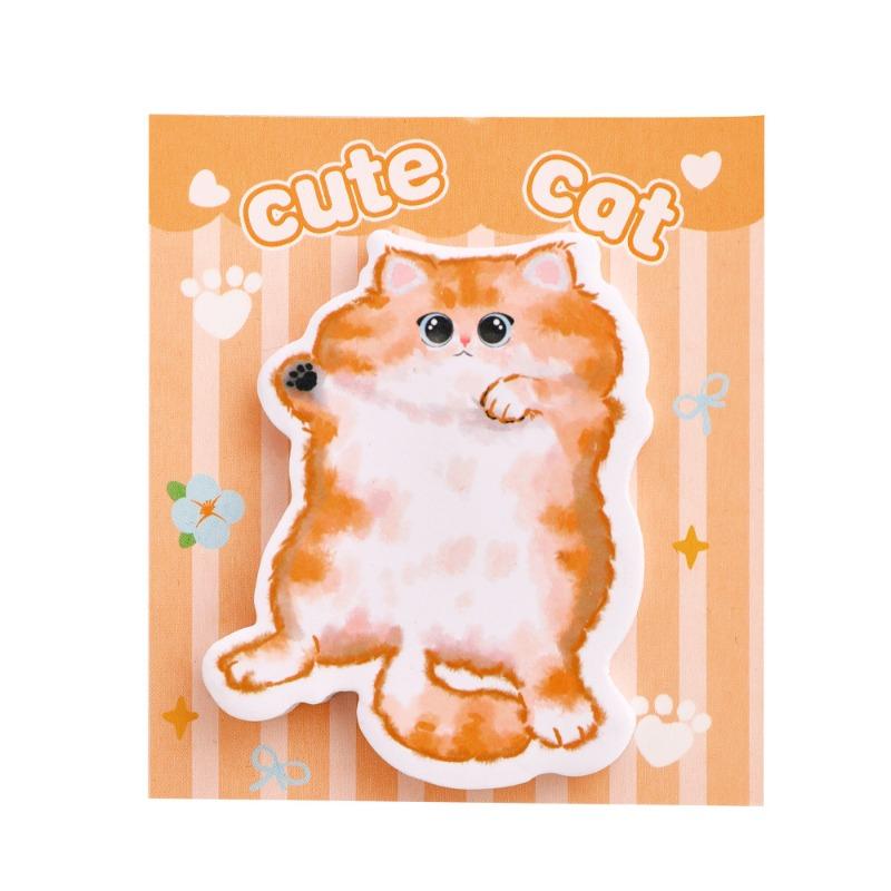20 Pcs Cute Cartoon Cat Memo Note Specialty Sticky Notes Cute Message Memo Pad Student High-looking Stationery Office School Supplies