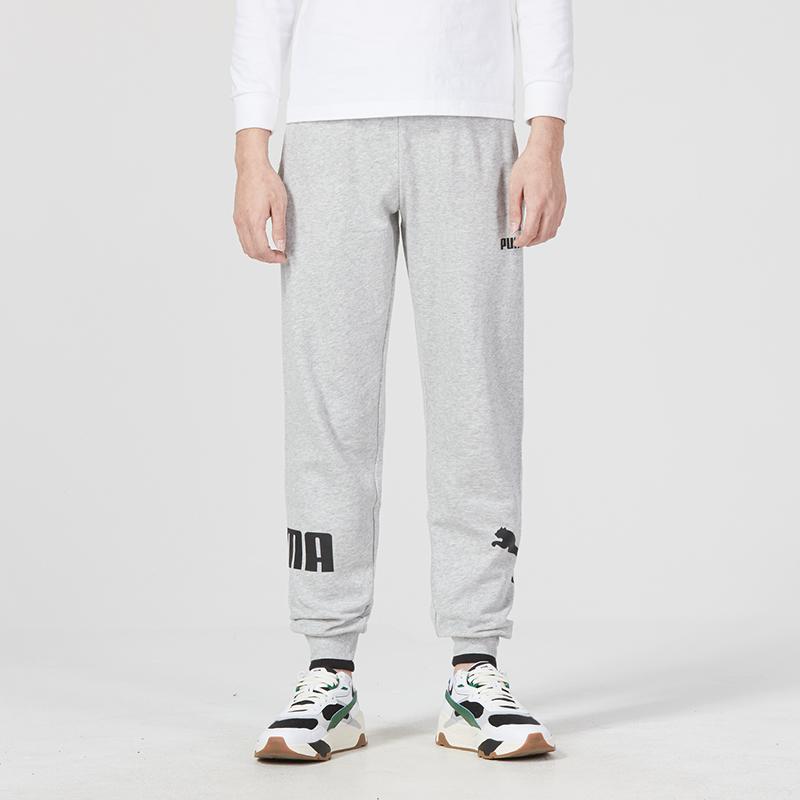 PUMA Logo Print Casual Jogger Pants Men bottoms Grey 676669-04