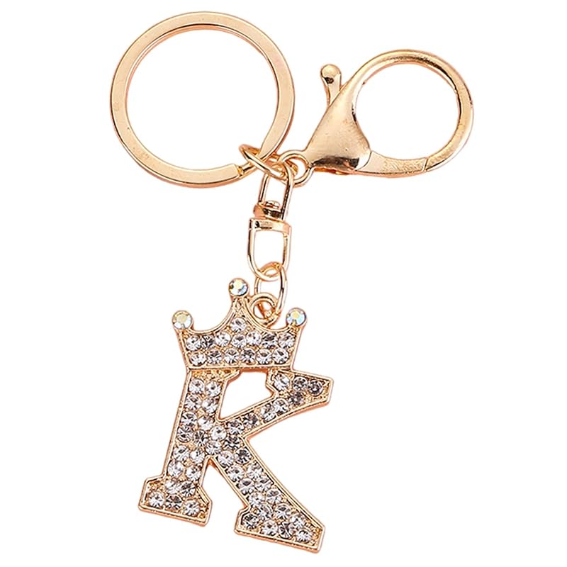 

[Moerstar] bag charm initial charm key ring accessories ladies English keepsake key chain initial Sparkling men s Fashionable Elaboration