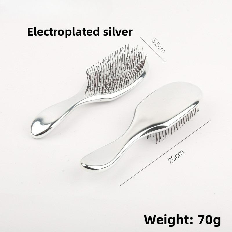 

Electroplated Massage Hairbrush for Women, Home Use Meridian Scalp Care, Suitable for Wet and Dry Hair, Portable Hair Comb