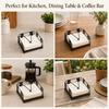 Yousheng Napkin Holder, with Anti-Slip Wooden Base And Weighted Arm, Smooth Access Square Iron Napkin Stand, for Restaurants Cafes