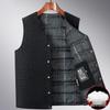 Men's Winter Cotton Padded Vest - Plus Size Sleeveless Jacket for Middle-aged and Elderly