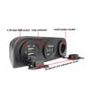 3.1A Dual USB Car Charger 12V/24V Cigarette Lighter Socket Outlet Voltmeter with 3 Holes Tent Base for Car Motorcycle Boat ATV