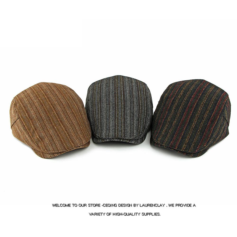 Autumn Winter Wool Cap Men's Beret British Vintage Forward Cap