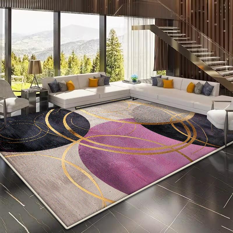 Golden Geometric Carpet for Living Room Large Area Modern Decoration Home Rugs for Bedroom Soft Non-slip 200x300 Lounge Sofa Mat