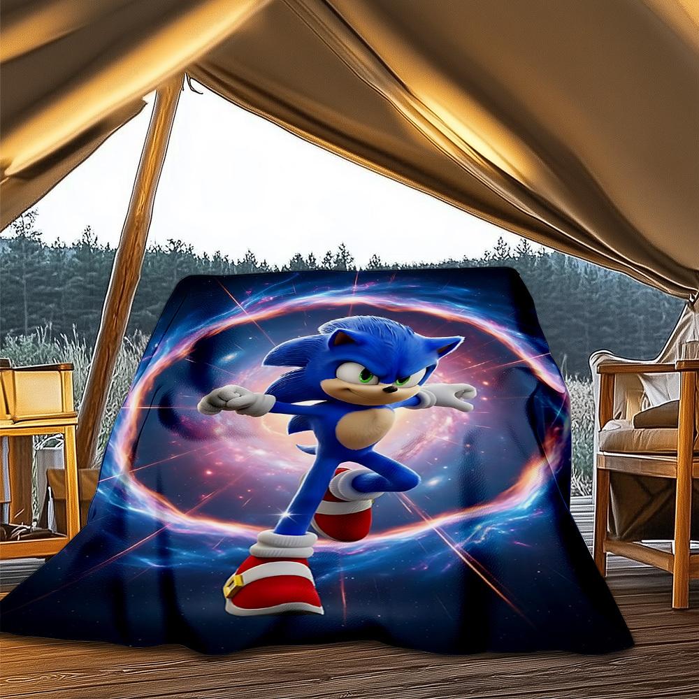 1pc Sonic Outdoor Soft Blanket Ultra Plush, Warm, Versatile, and Easy Care for Camping, and