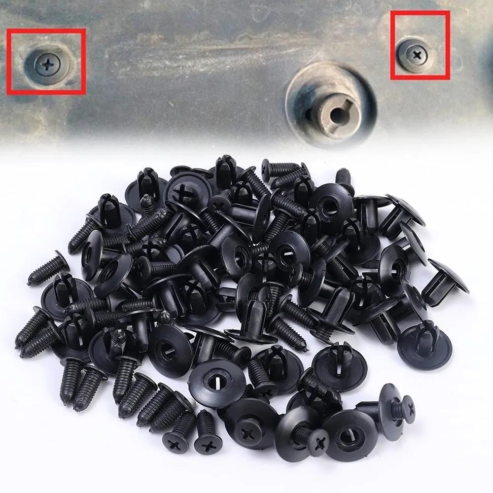 Sorte Plast Nitter Fastgørelseselement 8 mm Hul Bil Kofanger Skærm Holder Clips Universel Bil Dør Trim Panel Trykknap Clips Spænde