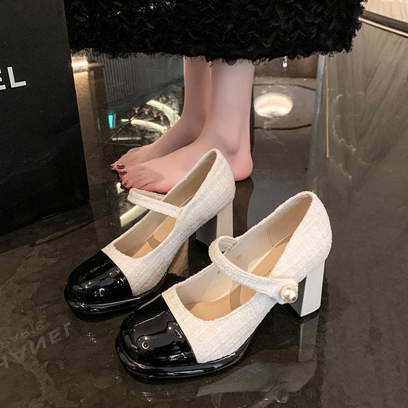 French Evening Wind Mary Jane Shoes Women's Spring and Autumn Xiaoxiangfeng Single Shoes 2025 New with Skirt Temperament High Heels