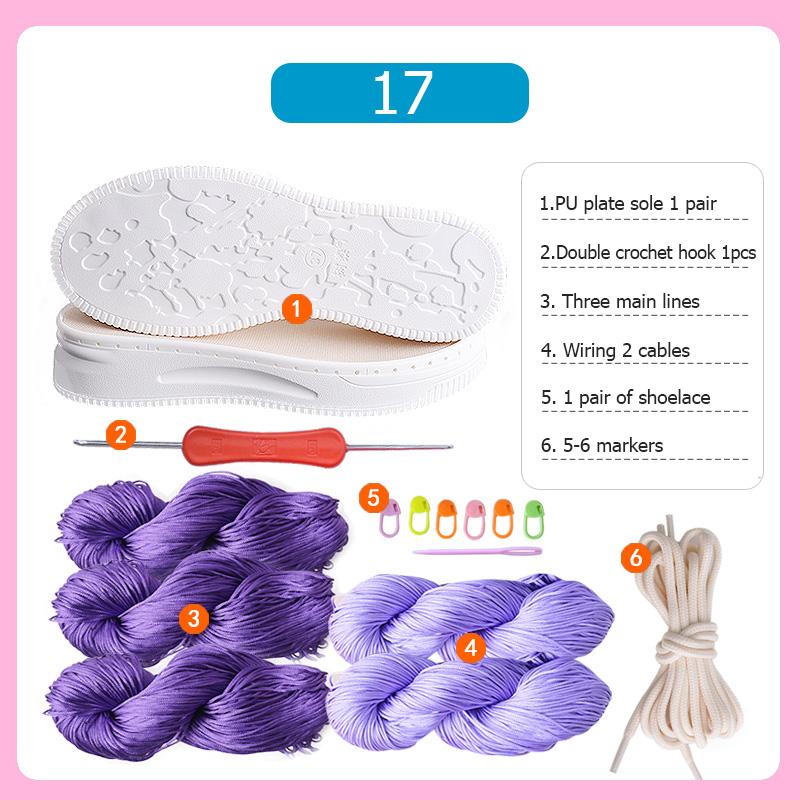 DIY Shoes Crocheted Material Hand-woven Summer Hook Soles Anti-kick Rubber Soles+Hollow Line Knitted Slippers Short Boots