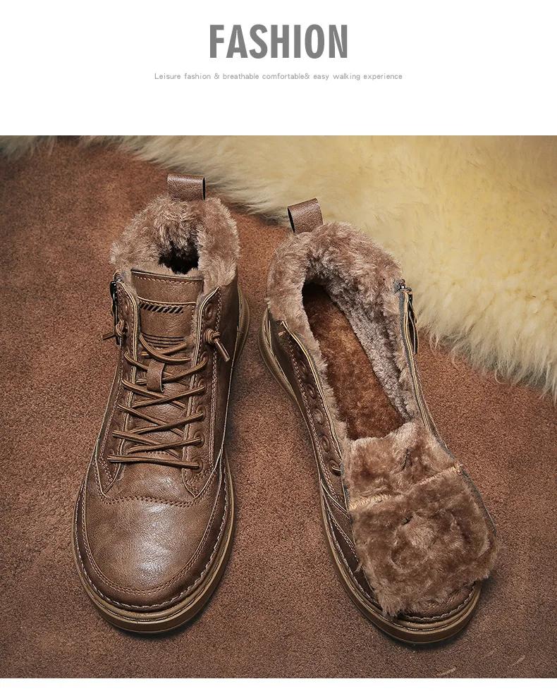 Leder Herrenstiefel 2026 Winter Plateau Warm Gefüttert Knöchel Kurz Schnürung Fashi Neuheit Ccise Freizeit Arbeitsschuhe Botas 2026