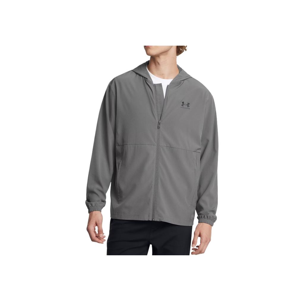 Under Armour Storm UA Vibe Pohodlná Klasická Módní Všestranná Bunda Pánská Bunda Šedá 1386555-025