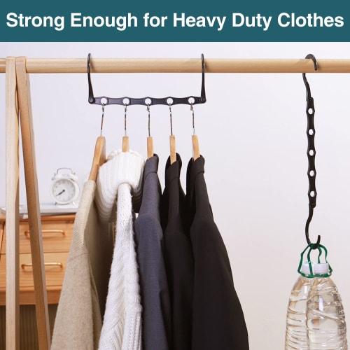 AMKUFO 6-Pack Closet Organizer, Magic Clothes Hanger, Space-Saving Closet Closer Organizer, Multipurpose Hanger Organizer, Dorm Room Essentials