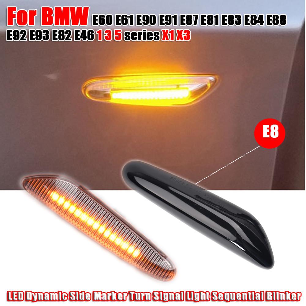 2pcs LED Dynamic Turn Signal Side Marker Light Sequential Blinker Light For BMW E90 E91 E92 E93 E60 E61 E81 E82 E83 E84 E88 E46