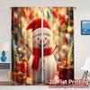 2pcs,Curtains Cute Snowman Christmas Holiday Decorations (2) Pattern Modern Curtains Polyester Curtains Decorations Perfect for
