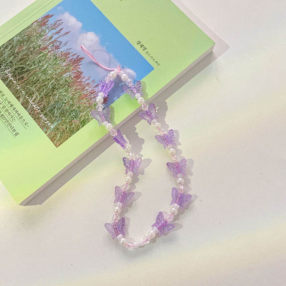 Telephone Jewelry Phone Lanyard Anti-Lost Rope Mobile Strap Beaded Chain Butterfly Phone Chains