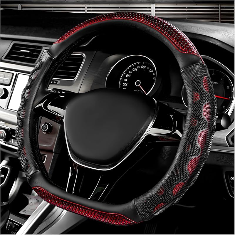 Car Steering Wheel Cover, 15 Inch Anti-Slip Steering Wheel Cover Protector With 3D Honeycomb Design, Universal Steering Wheel Covers For Cars Truck