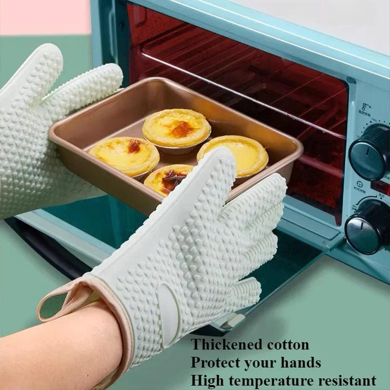 Kochwerkzeuge und Grill Anti-Rutsch Ofenhandschuhe Verbrühschutzhandschuh Topflappen Fäustlinge Hand Silikon Bar. Topfkocher Küche Neu
