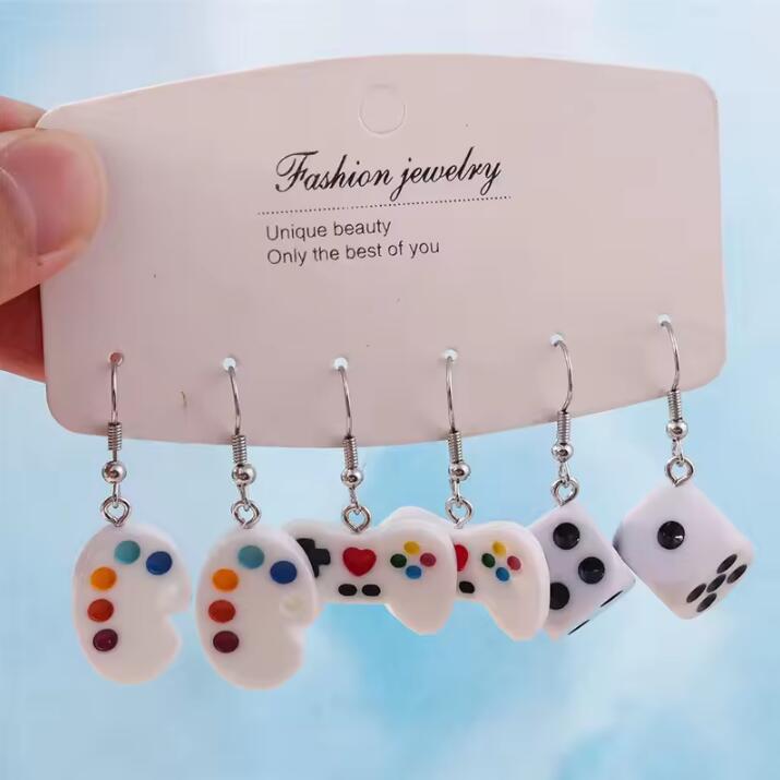 Cute Resin 3D Simulation Duck Drop Earrings for Women Girls Dice Cloud Dangle Earrings Kid's Jewelry Gift