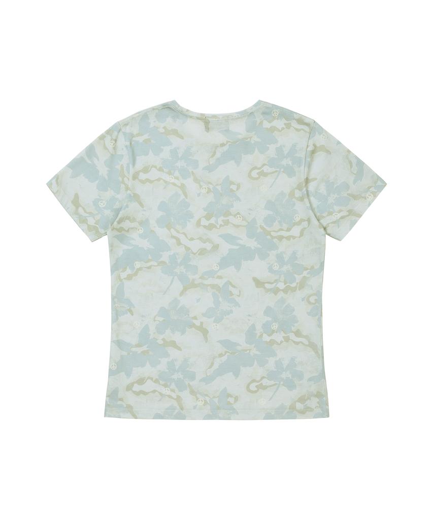 WELLBEING EXPRESS Flower Camouflage Half Sleeve Khaki