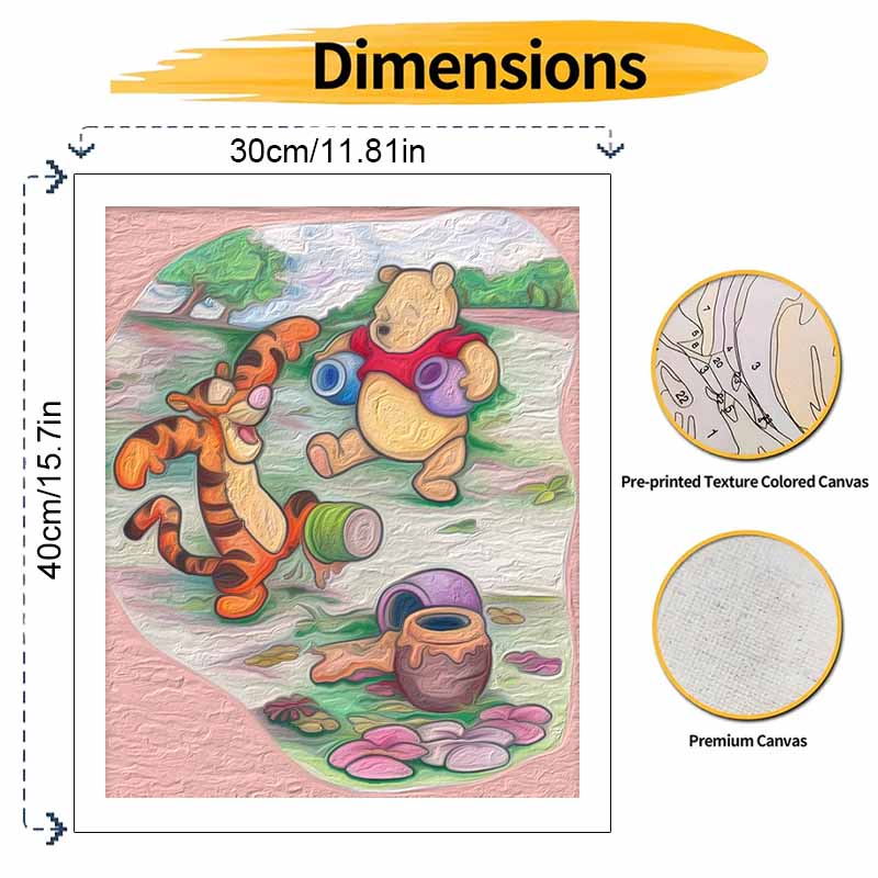 Disney Winnie The Pooh Tigger Painting Kit Home Wall Decor Handmade Gift Art Crafts Supplies DIY Drawing Set Room Decoration Wall Hanging