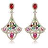 CMM Elegant Colourful Zircon Golden Color Drop Earrings