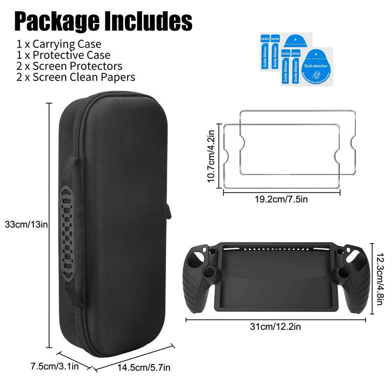 3-in-1 Accessoireset Compatibel met Playstation Portal, Eva Draagtas voor Ps5 Portal, Zachte Siliconen Beschermhoes