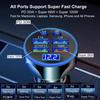 UYUXIO 6 in 1 USB C Car Charger Adapter Dual PD with Voltage Display QC 4.0 AFC Super Fast with Volt Meter for Samsung iPhone
