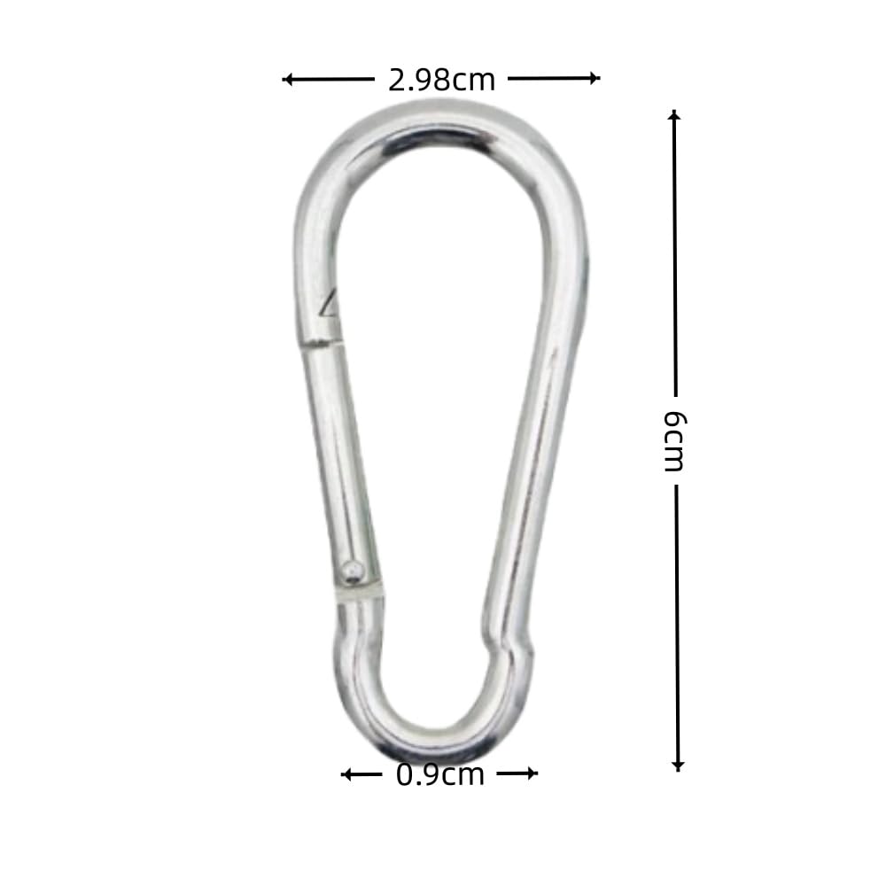 Loopunk Carabiner 304 Stainless with Spring for Outdoor Locking Carabiners 6-Piece Set, Steel, Hooks, Non-Locking, Multifunctional, Use, Camping,