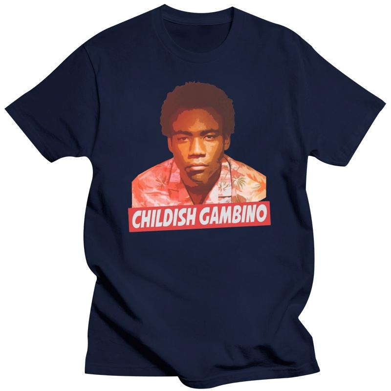 T-shirts noirs fashion pour homme T-shirt d'été pour unisexe T-shirt humour T-shirt Childish Gambino Vêtement avec impression supérieure T-shirt