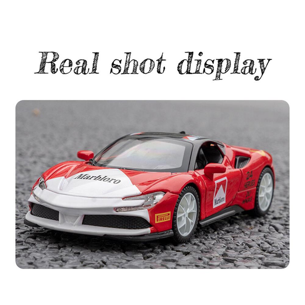 1/32 skala SF90 Supercar Metall Druckguss Legierung Spielzeug Auto Modell Lkw Für Kinder Spielzeug Fahrzeuge Hobbies Sammlung