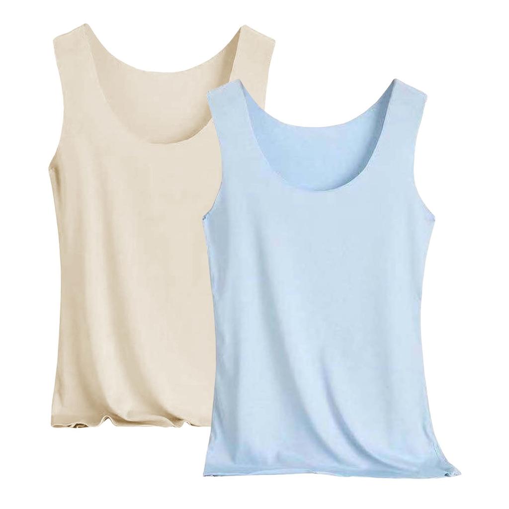 Women's Color Tank Top Seamless Silk Undershirt Sleeveless Shirt