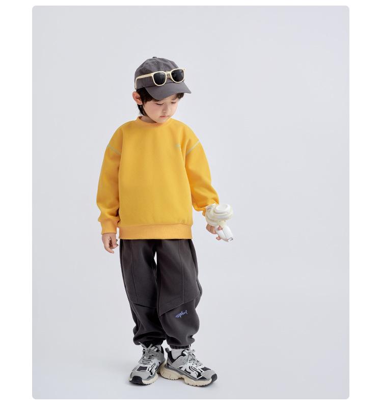 2025 Spring & Autumn Kids' Korean Fashion Sweatshirt: Boys' Long-Sleeve, Round Neck Pullover for Big Kids