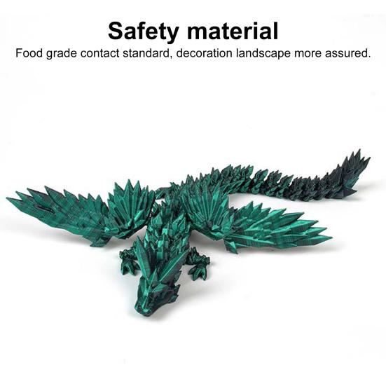 3D Printed Flying Dragon Figurine Movable Joints Colorful Dragon Figure Articulated Winged Dragon Model Fidget Toy Desktop Decoration Ornament