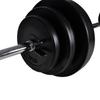 Vidaxl Wall Mounted Exercise Pull-up Tower with Barbell and Dumbbell Set, 30.5 Kg