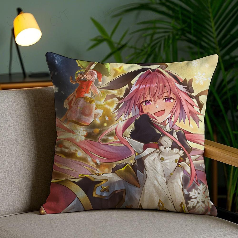 Fate Apocrypha Astolfo Anime Pillow Case Anti-Dustmite Pillowcase Invisible Zipper Silky Short Plush Sofa Cushion Cover