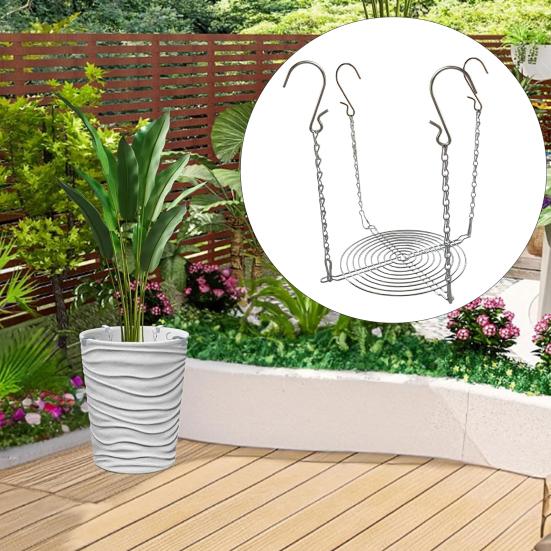 Adjustable Planter Insert for Tall Large Pots 3–10.3" Pot Riser with Chains And Hooks Stainless Steel Hanging Pot Filler for Indoor Outdoor Wedding
