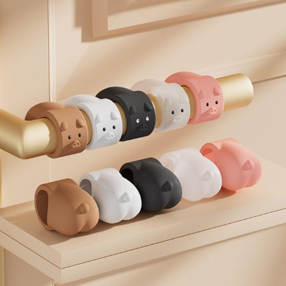 3Pcs Silicone Door Stopper Cartoon Punch-free Wall Protector Anti-Shock Silent Door Handle Anti-collision Ring for Bedroom
