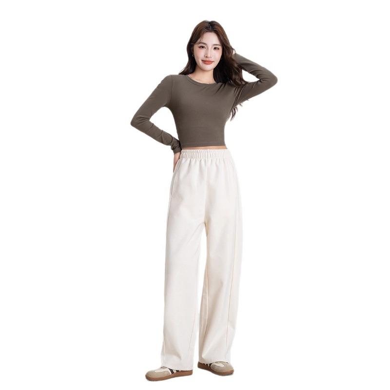 White Pants Women's New Autumn and Winter Polished Lazy Loose Wide-leg Pants Popular Casual Pants