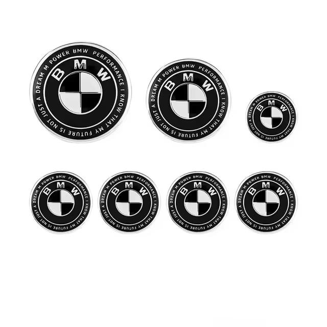 7Pcs Car Front Hood Emblem Wheel Hub Caps Black White Logo For BMW M Logo X1 X2 X3 X4 X5 X6 F48 F39 F10 F30 G11 E60 G01 E84 E83 CUR1