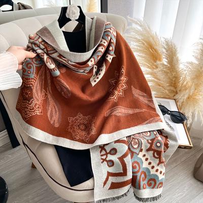 Neuer Damen-Doppelseitiger Paisley-Druck Faux-Kaschmir-Schal Weich Gemütlich Pashmina-Schal Winter Kältebeständig Winddichte Decke
