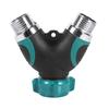 1Pc NPT3/4" 2 Way Heavy Duty Garden Hose Splitter Y Shape Valve Water Pipe Connector Adapter