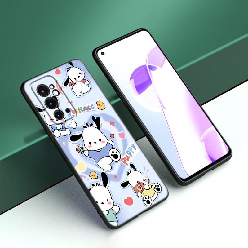 Cartoon Lovely Pochacco Black Silicone Phone Case For OnePlus 9 10 11 12 ACE 2V Pro 9RT 10T 10R Nord CE 2 3 Lite N10 N20 N30 5G