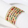 Charm Female Rainbow Zircon Stone Round Bracelet Cute Gold Color Adjustable Wedding Jewelry For Women