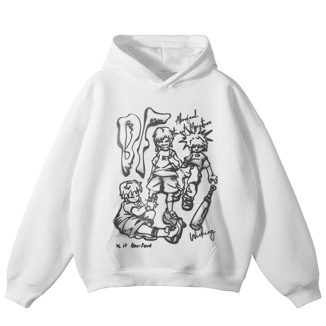 

Толстовка великого розміру унісекс у вуличному стилі XXL білий