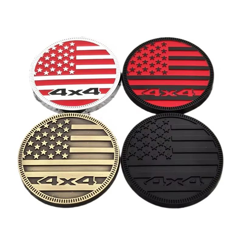 3D Metal 4X4 US Flag Car Side Fender Rear Trunk Badge Emblem Sticker For Jeep Wrangler Grand Cherokee Dodge Ford Accessories AMO1