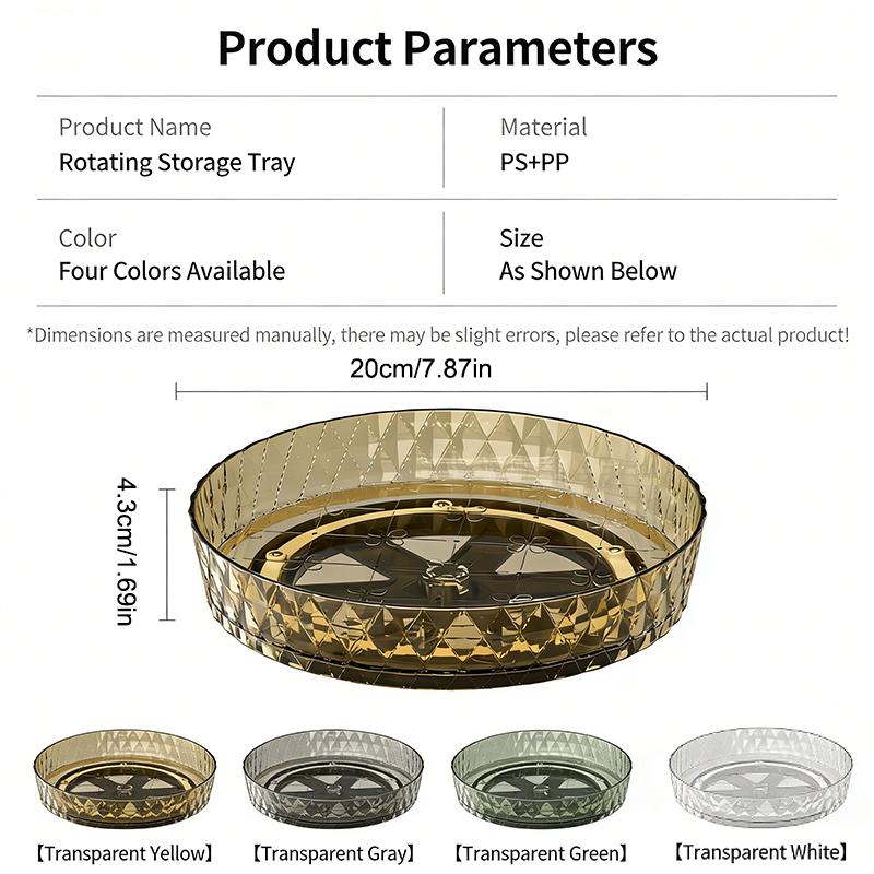 360° Rotating Rack,multifunctional Storage Turntable For Kitchen Countertops,spice Storage Rack,living Room Desktop Storage Tray