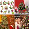 Green Wooden Christmas Tree Ornaments Set For Festive Home And Office Decor