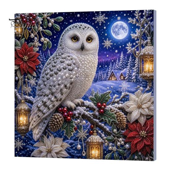 Christmas Home Decoration Faux Pearl Art Kit, DIY Snowman Painting 3D Festive Living Room Accents Xmas Scenes Crafting Project for Adults Beginners,